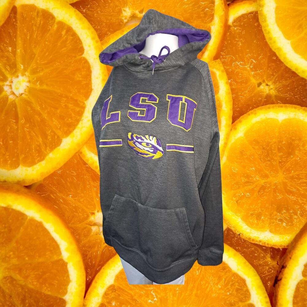 Colosseum Men's Black LSU Tigers Arch‎ & Logo 3.0 Pullover Hoodie Size L